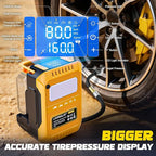 5X Faster Tire Inflator Portable Air Compressor, 160PSI Cordless Air Pump Compatible with Dewalt 20V Battery with Digital Pressure Gauge, LED Light, Deflator & Auto Shut-Off for Car, Motorcycle, Truck
