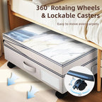 2 Pack Under Bed Storage with Wheels- Adjustable Underbed Rolling Storage Organizer Containers for Clothes and Shoe, 72L Larg