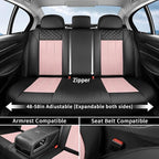 FLORICH Pink Car Seat Covers Full Set Leather Mesh Front and Rear Seat Cover Automotive Seat Cushion 5-Seat Driver Seat Cover
