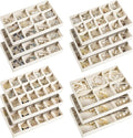Junkin 12 Pcs Jewelry Tray Velvet Stackable Jewelry Organizer Trays Divided Earring Accessories Storage Containers Box (Rose 