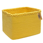 COMFY-HOMI Square Woven Cotton Rope Basket for Organizing, Gift Baskets for Handles, Empty Gift Baskets, Toy Basket for bins|