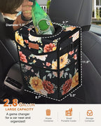 Car Trash Can with Lid, Cute Leakproof Car Trash Garbage Bag Hanging Vehicle Trash Bin Small Portable Automotive Garbage Cans Organizer for Back/Front Seat/Console(2.8 Gallons,Rose)