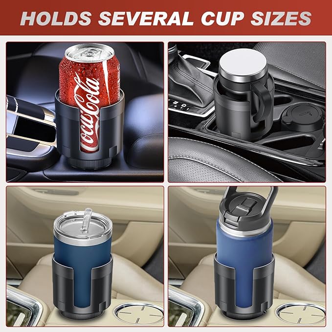 Frokom Cup Holder Expander for Car,Upgraded Car Cup Holder Expander Adapter with Offset Adjustable Base, Fit Most Large Bottl