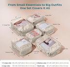 6-Pack Large Compression Packing Cubes for Travel - Lightweight Compression Packing Cube Set, Water-Resistant Luggage Organiz