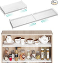 2Pack Expandable Tension Shelf, Heavy-Duty Metal Cabinet Closet Shelves Organizer, Adjustable Shelves, Closet Shelving System