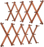 WEBI Accordion Wall Hanger,Expandable Wooden Hat Rack for Wall Mounted Coat Rack,Accordion Hat Hooks Holder for Baseball Caps