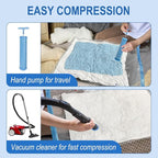 Fygrip Vacuum Storage Bags with Hand Pump, Plastic Packaging Bags, 80% Space Saver Vacuum Seal Bags for Clothing, Travel Lugg