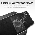 NBTEPEM Waterproof Universal Fit Car Floor Mats, Faux Leather Sporty Car Carpet Mats with Anti-Slip Nibbs Backing & Driver Heel Pad Fit for SUV, Vans, Sedans, Trucks, Set of 4 (Black with White line)