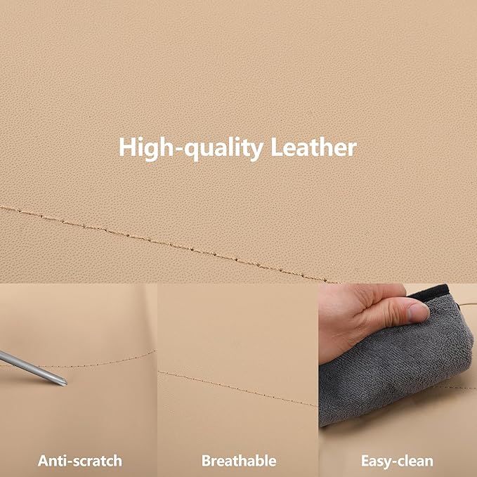 Car Seat Covers, Quilting Leather Seat Cover Two Front Seats, Waterproof Faux Leather Automotive Seat Covers for Cars, Univer
