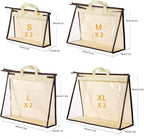 CINPIUK Clear Handbag Storage Bags Purse Organizer for Closet, Zipper Hanging Storage Bag for Handbags, S, 2PCS