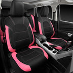 CAR PASS Leather Seat Covers, Breathable Universal Car Seat Cover Full Set for Cute Women Girly,Super 5mm Composite Sponge In