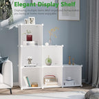 C&AHOME 6-Cube Storage Organizer, Stackable Storage Cubes Shelves, Portable Bookshelf, Plastic Clothing Storage Closet Organi