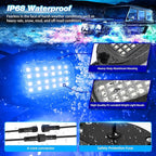 4 Pods Alloy RGB LED Rock Lights for ATV UTV RZR SUV SXS Golf Cart Trucks Car, Metal Waterproof Multicolor Underglow Kit with APP/RF Dual Remote Control Music Sync Brake Light, Neon Underbody 12V