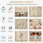 AKOZLIN 6-Tier Jewelry Box Organizer Functional 5 Drawers Leather Jewelry Storage Case for Women Girls Ring Necklace Earring 