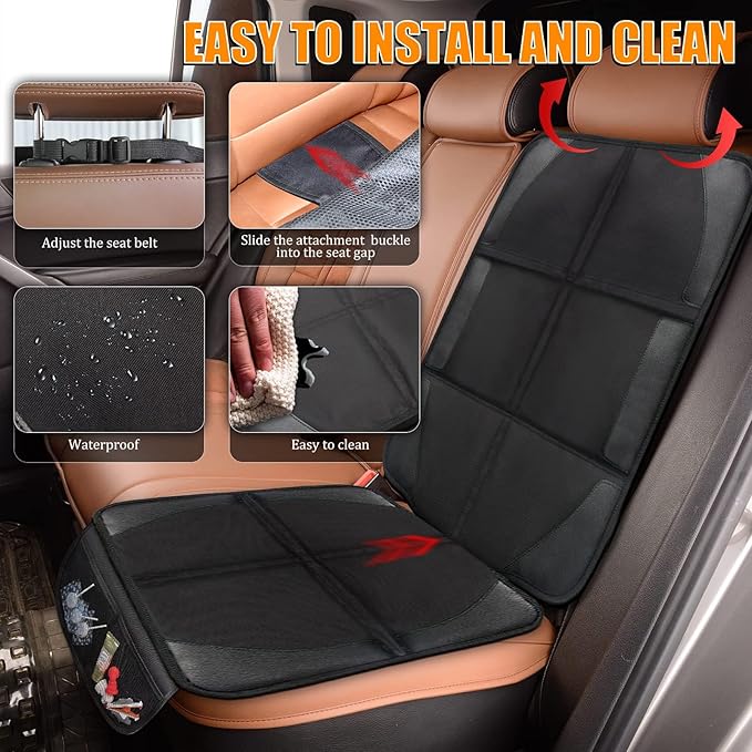 Bacgnyer Car Seat Protector, 1 Pack of Seat Protectors, Thickest Padded 600D Fabric Padding, Waterproof, Durable, Anti Slip B