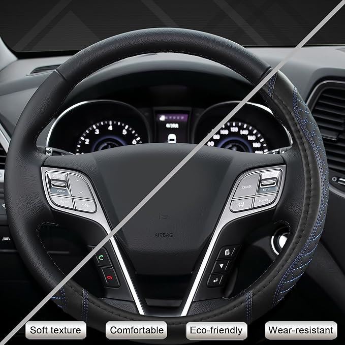 West Llama Customized Auto Car Steering Wheel Cover for Hyundai,Tucson,Sonata,Elantra,Santa Fe,Genesis,Sonata Hybrid,Azera,Ve