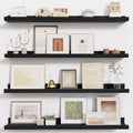 Fun Memories Picture Ledge Shelf - 30 Inches Floating Shelves Set of 4 - Floating Shelves with Lip for Storage - Wood Bookshe