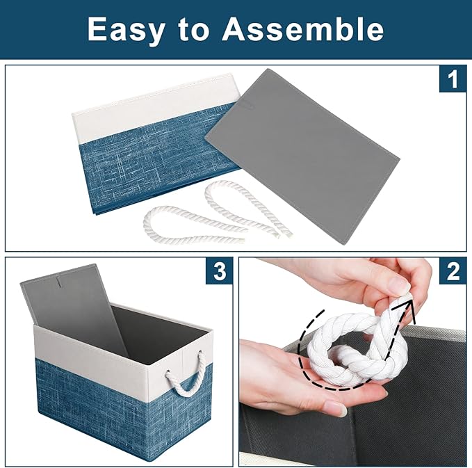 Fab totes Storage Bins [8-Pack], Foldable Storage Baskets for Organizing Toys, Books, Shelves, Closet, Large Storage Box with