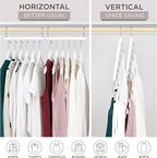 MORALVE Space Saving Hangers for Closet – 4 Pack European Beechwood 6-Tier Shirt Organizer with 360° Swivel Hook – Collapsibl