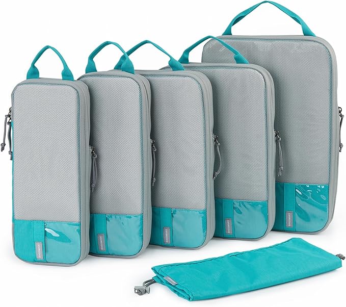 BAGSMART 6 Set /4 Set/2 Set Compression Packing Cubes for Travel, Lightweight Luggage Organizer Bags, Durable Space Saver Bag