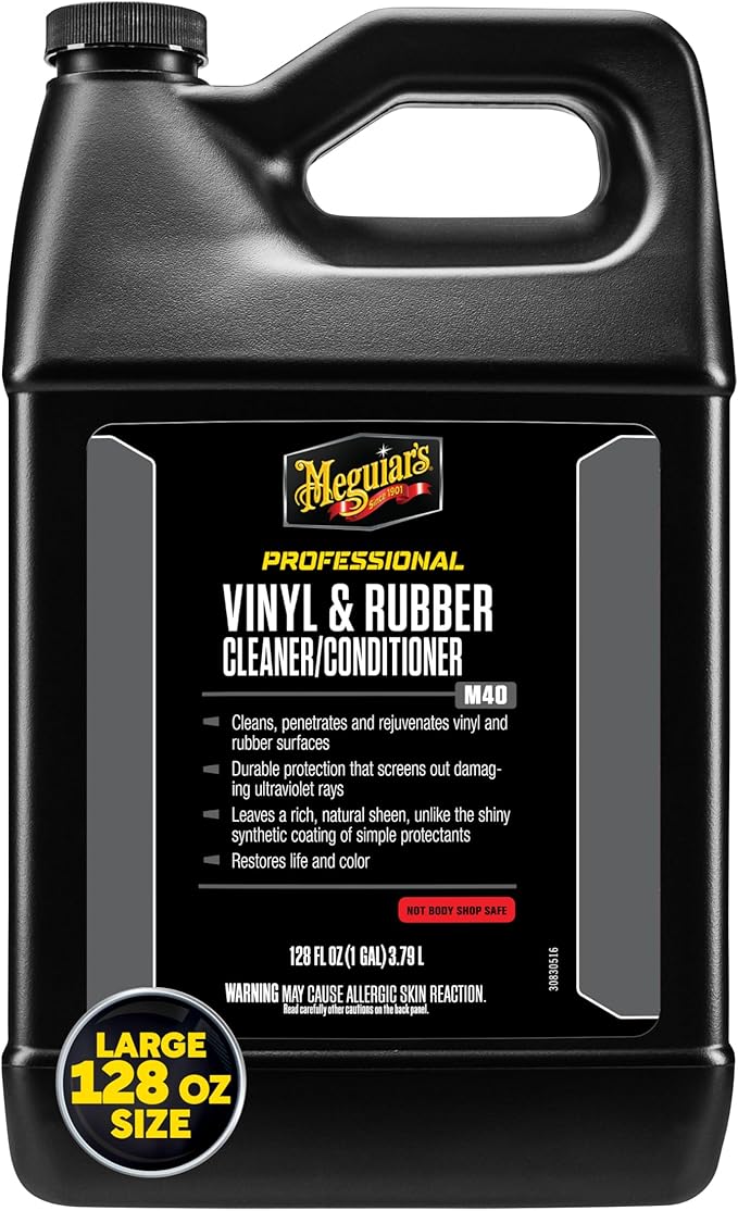 Meguiar's M40 Vinyl and Rubber Cleaner and Conditioner, Screens Out UV Rays and Leaves Behind a Natural Sheen, Restores Vinyl