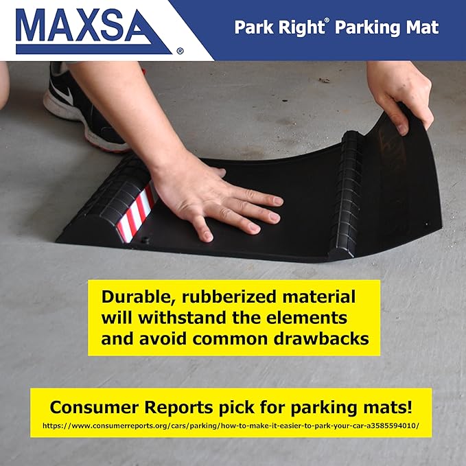 Maxsa 37358-2PK Park Right 21" x 11" x 2" Parking Mat, Black, Amazon Exclusive