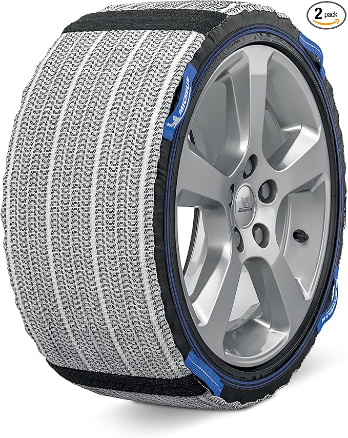 MICHELIN SOS Grip Evolution 9 Textile Snow Socks, Emergency Snow Chains for Cars, Quick and Easy Assembly, Perfect Hold on Sn