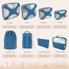Shacke Packing Cubes for Travel 8 Set - Premium Luggage Organizer Bags - Versatile Travel Organizer for Women and Men - Optim