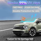 Sun Shade Sunshade for Kia Sportage NQ5 2022-2024 2025 2026 Windshield Cover, 4-Layers Sun Shield 250T Silver Coating Sun Visor Foldable Window Shade Blocks UV Rays Car Accessories