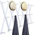 WEBI Accordion Wall Hanger,Wooden Expandable Coat Rack Wall Mounted,Accordion Hat Rack for Wall,Accordion Hook Rack for Hats,