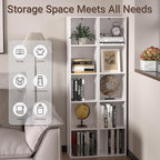 Cube Bookshelf, 5 Cube Storage Organizer, Freestanding 5 Tier Open Display Shelf with Eco-Friendly Melamine Surface for Home 
