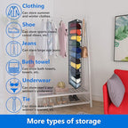 Closet Organization,12 Section,Hanging Closet Organizer,Space Saving, College Dorm Essentials for Girls, Heavy dutys Hooks Up