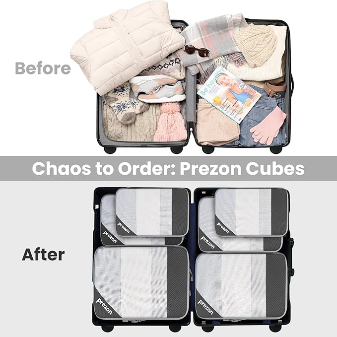 Compression Packing Cubes for Travel, Lightweight Vacation Travel Essentials, Travel Accessories for Suitcase Organizer Bags 