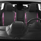 CAR PASS Leather Bling Diamond Car Seat Covers 2 Front Interior Sets, Waterproof Universal Shining Glitter Crystal Sparkle Fit for Automotive Truck SUV Cute Women Girl, Black Pink Rhinestones