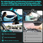 Windshield Tint Strip, 2 Pack Window Tint Car, 5% VLT Sun Shading Heat & UV Protection Windshield Solar Protection Film for Cars, Include 2 Squeegee, 59.06 x 7.87 Inch