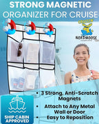 Nordmoose Cruise Ship Magnetic Door Organizer, Over The Door Organizer For Cruise Ships, Magnetic Shoe Rack - 3 Strong Anti-S