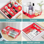 WOWBOX 25 PCS Plastic Drawer Organizer Set, 4 Sizes Desk Drawer Divider Organizers and Storage Bins for Makeup, Jewelry, Gadg