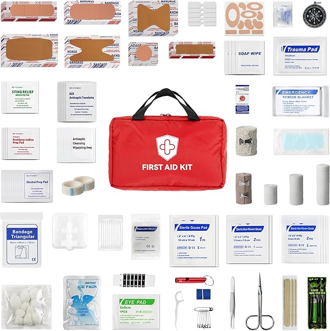 First Aid Kit - Trauma Kit with Essential Emergency Medical Supplies, Waterproof Travel First Aid Kit, Simple and Portable Em