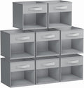 DIMJ Storage Cubes, 8 Pack Cube Organizer Storage Bins, Foldable Storage Cubes with Window, Closet Storage Bins with Handle, 
