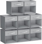 DIMJ Storage Cubes, 8 Pack Cube Organizer Storage Bins, Foldable Storage Cubes with Window, Closet Storage Bins with Handle, 