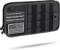 Visor Organizer, Heavy Duty Tactical Car Sun Visor Organizer with Large Zipper Pocket & Sunglasses Holder, Semi-Rigid Molle Visor Storage Pouch for Cars, Trucks, and SUVs, Car Interior Accessories