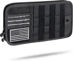 Visor Organizer, Heavy Duty Tactical Car Sun Visor Organizer with Large Zipper Pocket & Sunglasses Holder, Semi-Rigid Molle Visor Storage Pouch for Cars, Trucks, and SUVs, Car Interior Accessories