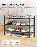 Kitsure Extra-Long Shoe Rack for Closet, Shoe Organizer for Front Door Entrance, Stackable Shoe Shelf, Detachable Closet Orga