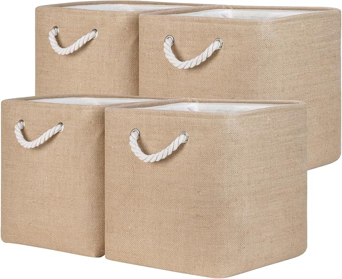 Temary Storage Baskets for Shelves 13 Inch Baskets for Gifts Empty, 4 Pack Shelf Baskets Decorative Storage Baskets Cube Coll