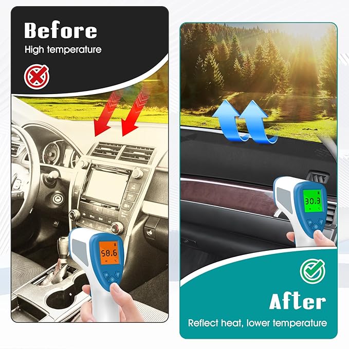 FIILINES Dash Cover for Toyota Camry XV50 2015 2016 2017,Dashboard Mat Accessories Dash Cover Sunshade Nonslip Mesh Protector
