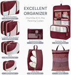 10 Set Packing Cubes for Travel, Gifts for Women Mom,Anti-Tearing Suitcase Organizer for Luggage with Shoe & Hanging Toiletry