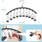 Hat Hangers for Closet, Metal 2 Pack Hat Organizer Holder for Hanger Closet Display, Hat Racks for Baseball Caps w/10 Clips, 
