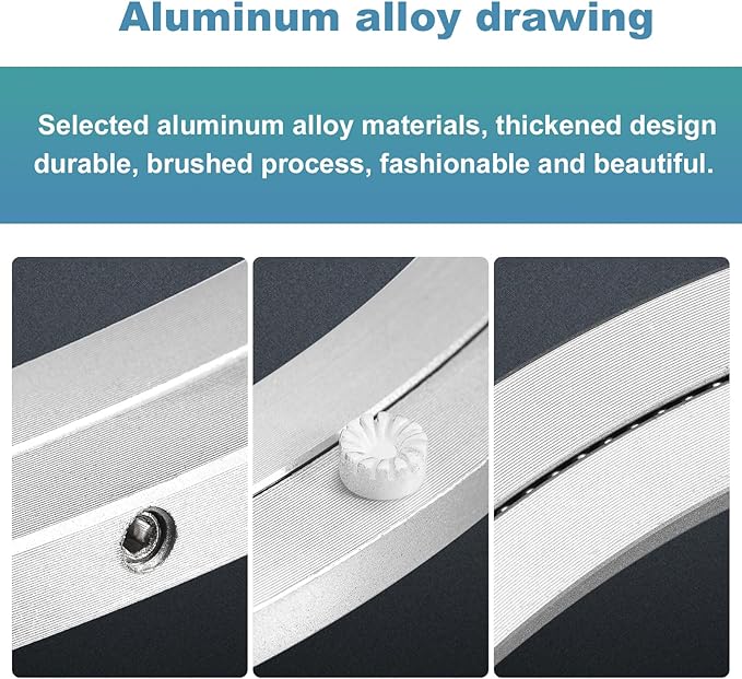 MECCANIXITY Aluminum Lazy Susan 14 Inch Turntable Ring Large Bearing Metal Rotating Turntable Bearings Swivel Plate Hardware 
