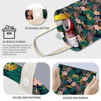 Cute Car Trash Can, Hanging Canvas Car Back Seat Organizer and Storage Bag, Funny Car Trash Bag For Travelling, Outdoor Tropical Leopard Jungle
