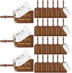 Sweetude 48 Sets Leather Luggage Tag Bulk and So The Adventure Begins Luggage Tags with Name Card for Wedding Bridal Shower B